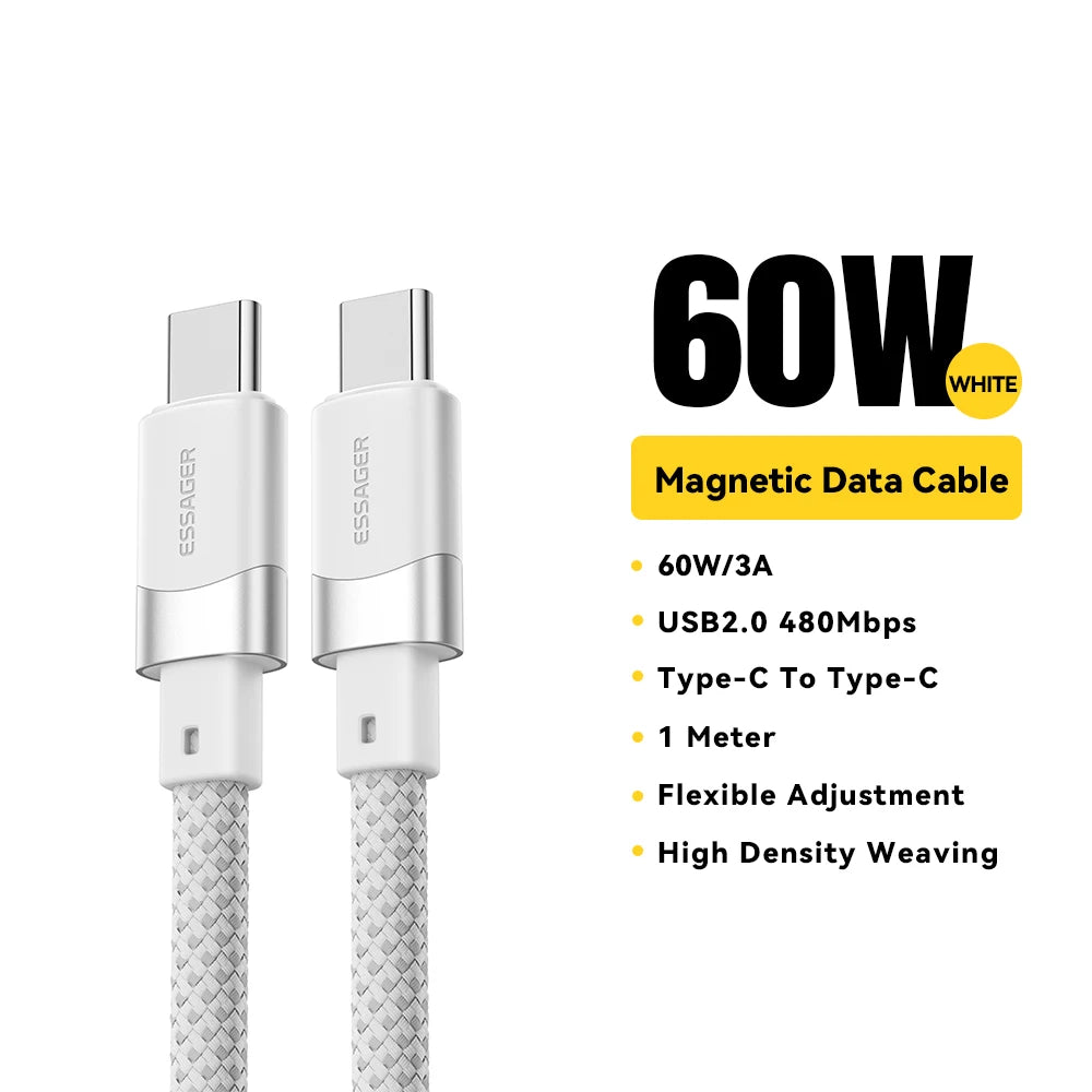 Cabo Magnético de Carregamento Rápido USB-C 100W Essager