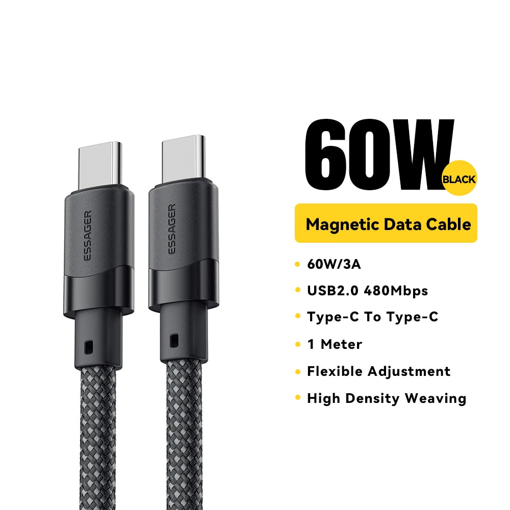 Cabo Magnético de Carregamento Rápido USB-C 100W Essager
