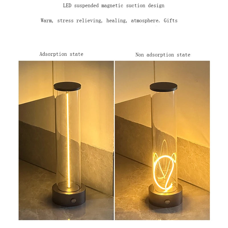 Luz Ambiente LED com Sucção Magnética – 3 Níveis de Brilho e Design Ajustável para Ambientes Internos