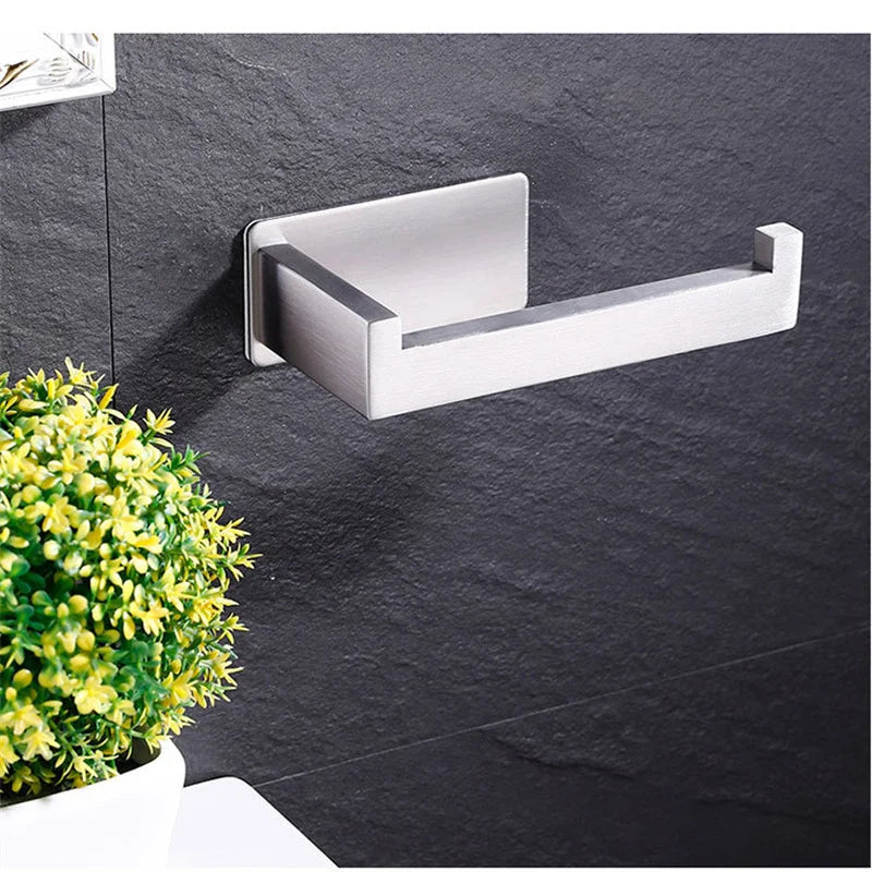Suporte de Papel Higiênico de Aço Inoxidável 304 – Acessório Moderno para Banheiro