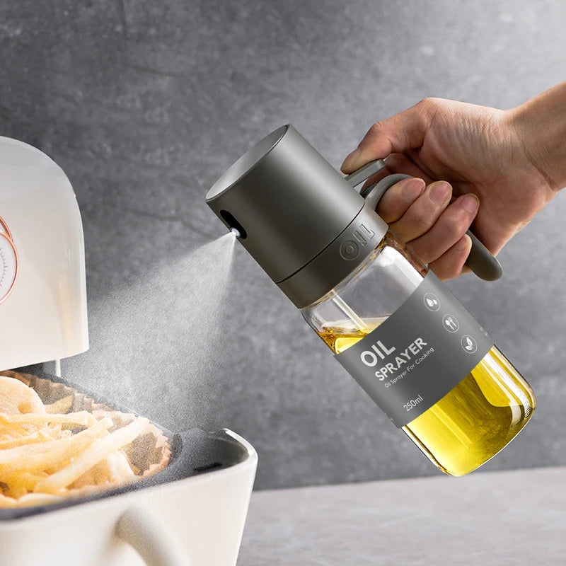 Spray de Óleo 250ml em Vidro Borosilicato – Pulverizador para Cozinha, Ideal para Air Fryer, Saladas e Assados