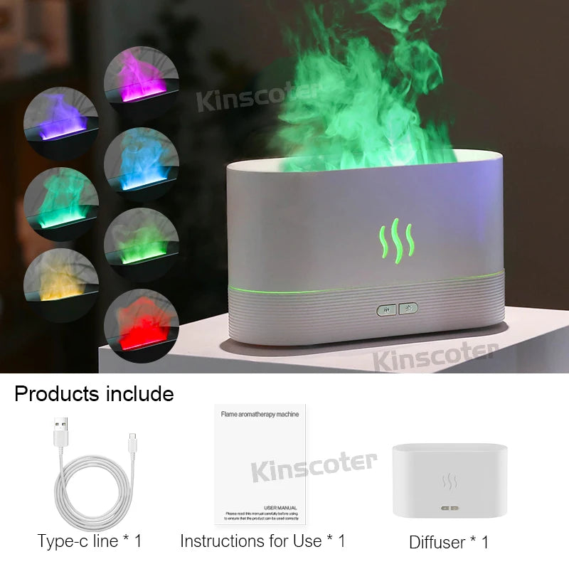 Aroma Difusor Ultrassônico KINSCOTER – Umidificador de Ar com Luz LED e Tecnologia Cool Mist para Óleos Essenciais