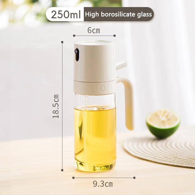 Spray de Óleo 250ml em Vidro Borosilicato – Pulverizador para Cozinha, Ideal para Air Fryer, Saladas e Assados