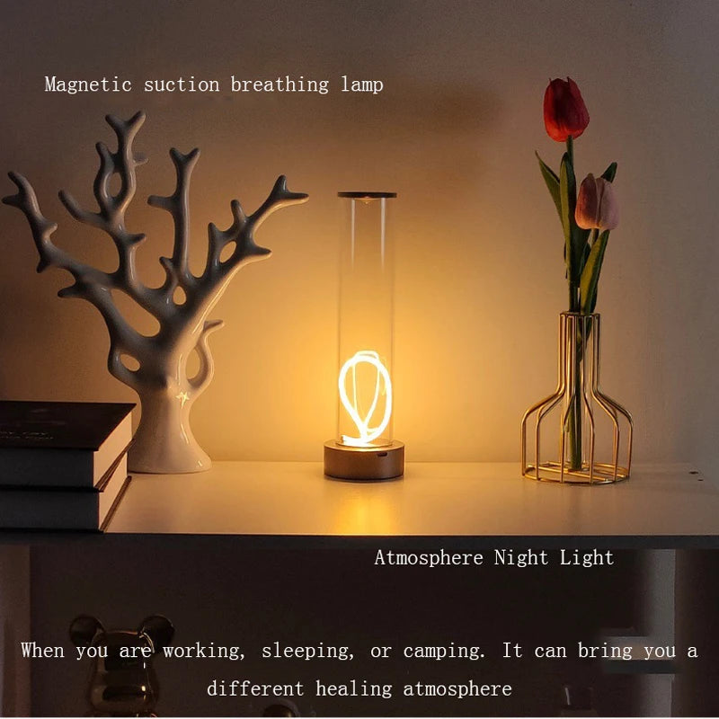 Luz Ambiente LED com Sucção Magnética – 3 Níveis de Brilho e Design Ajustável para Ambientes Internos