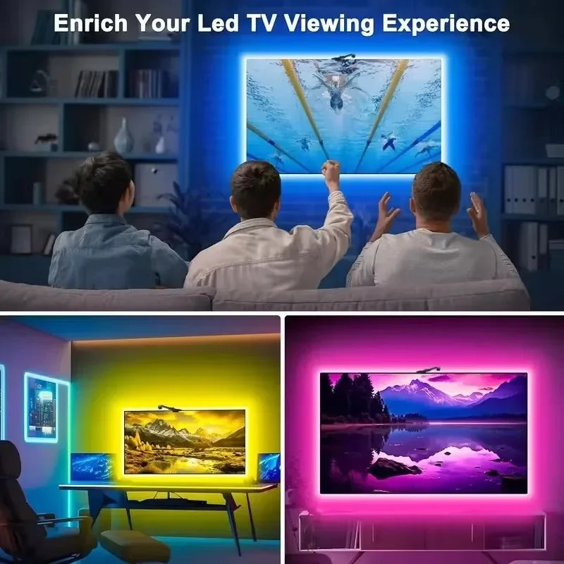 Fita de LED RGBIC com Sensor de Cores – Iluminação Inteligente para PC/TV com Sincronização Musical e Controle via App
