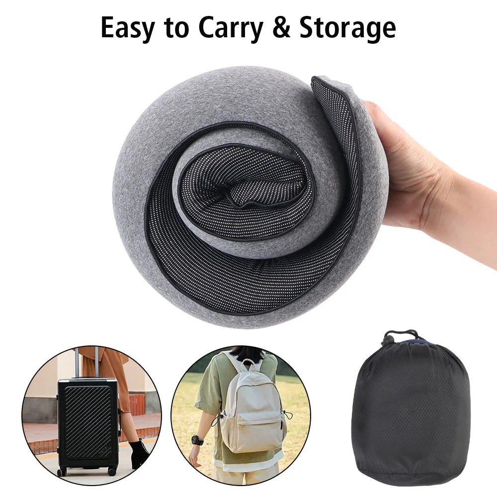 Travesseiro Portátil em Forma de U – Espuma Viscoelástica, Confortável para Viagem e Descanso, Suporte para Pescoço e Relaxamento