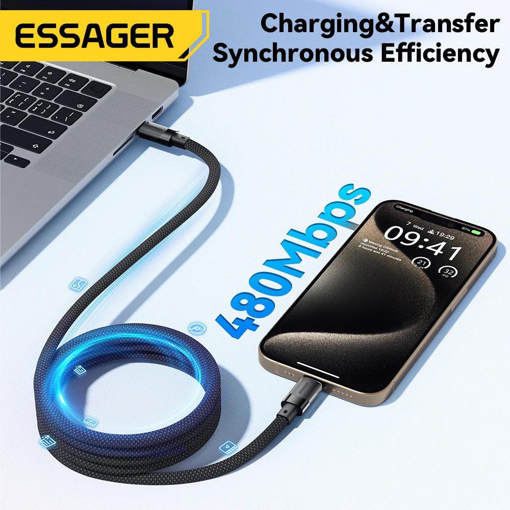Cabo Magnético de Carregamento Rápido USB-C 100W Essager