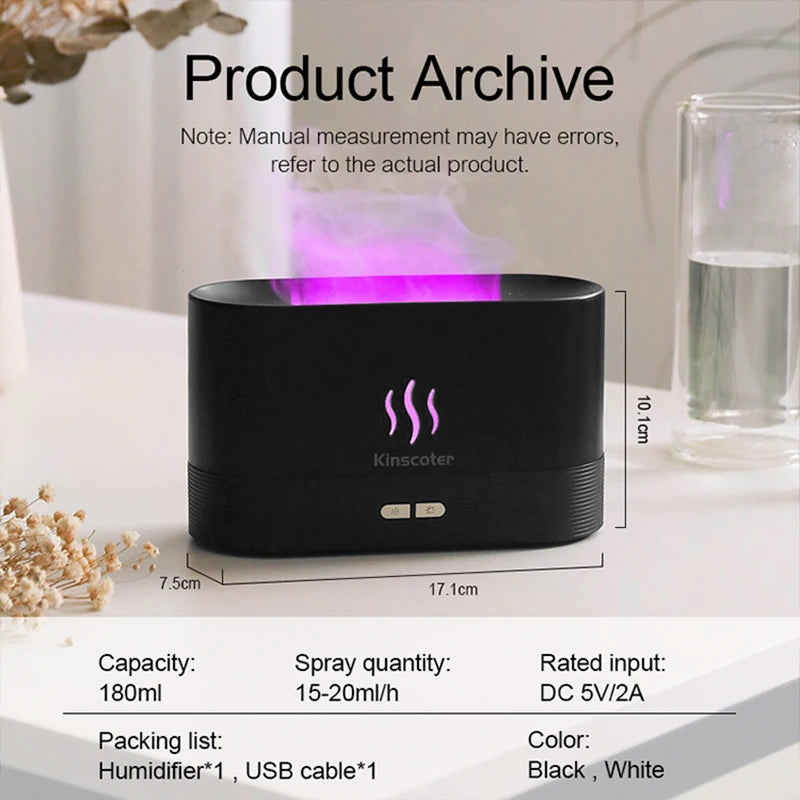 Aroma Difusor Ultrassônico KINSCOTER – Umidificador de Ar com Luz LED e Tecnologia Cool Mist para Óleos Essenciais