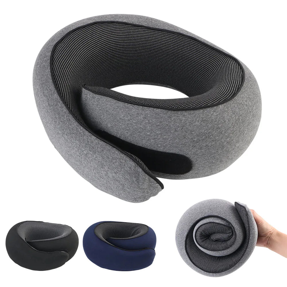 Travesseiro Portátil em Forma de U – Espuma Viscoelástica, Confortável para Viagem e Descanso, Suporte para Pescoço e Relaxamento