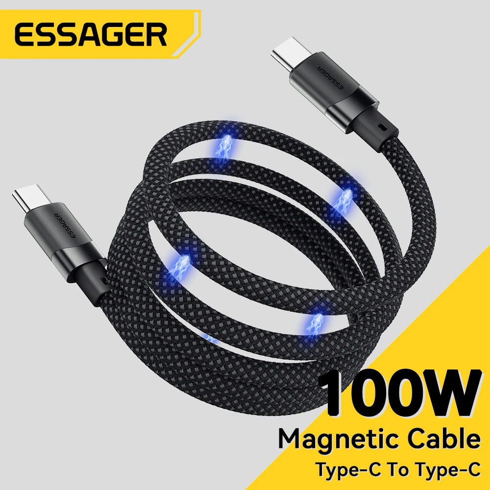 Cabo Magnético de Carregamento Rápido USB-C 100W Essager