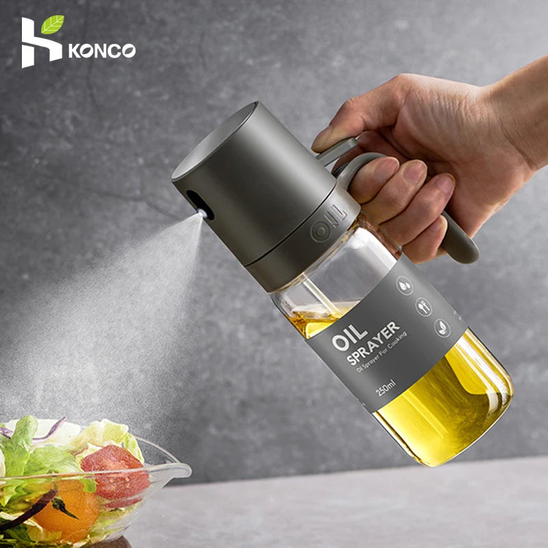 Spray de Óleo 250ml em Vidro Borosilicato – Pulverizador para Cozinha, Ideal para Air Fryer, Saladas e Assados